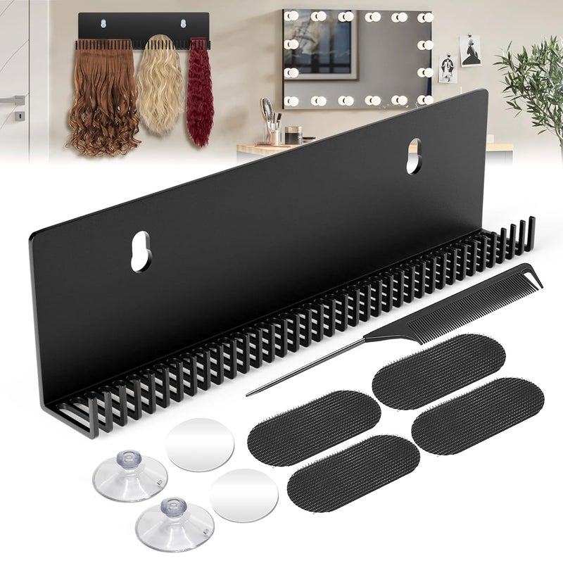 Yingsi-fty Hair Extension Holder for Styling Hair Stands Stainless Steel Hair Extension Display Hair Hanger Tool for Washing, Clip-In, Tape-In Extensions, Coloring and Blow-Drying of Weft - Image 1